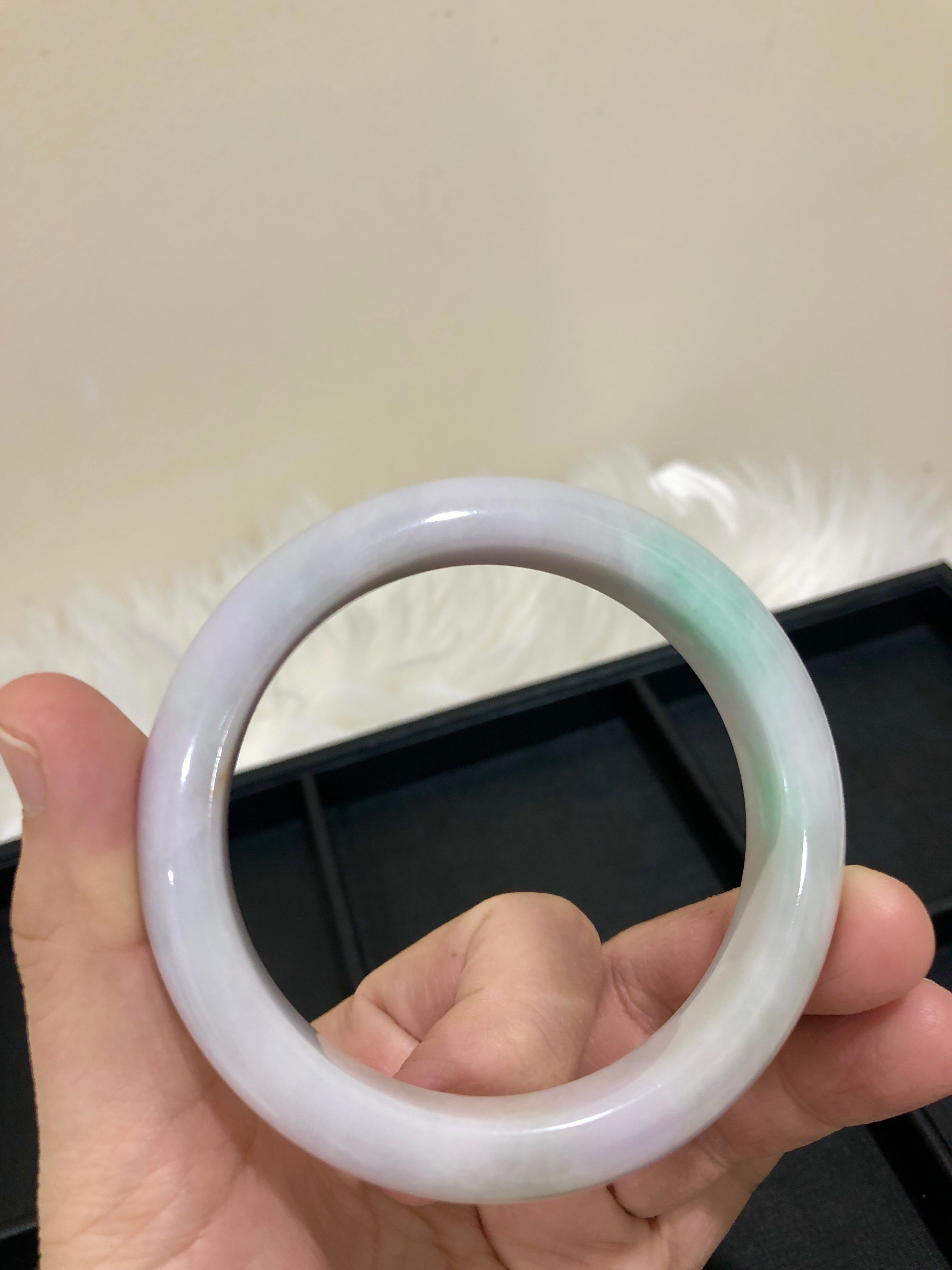 Purple and green flat bangle size:57.2×12.6×9.6mm