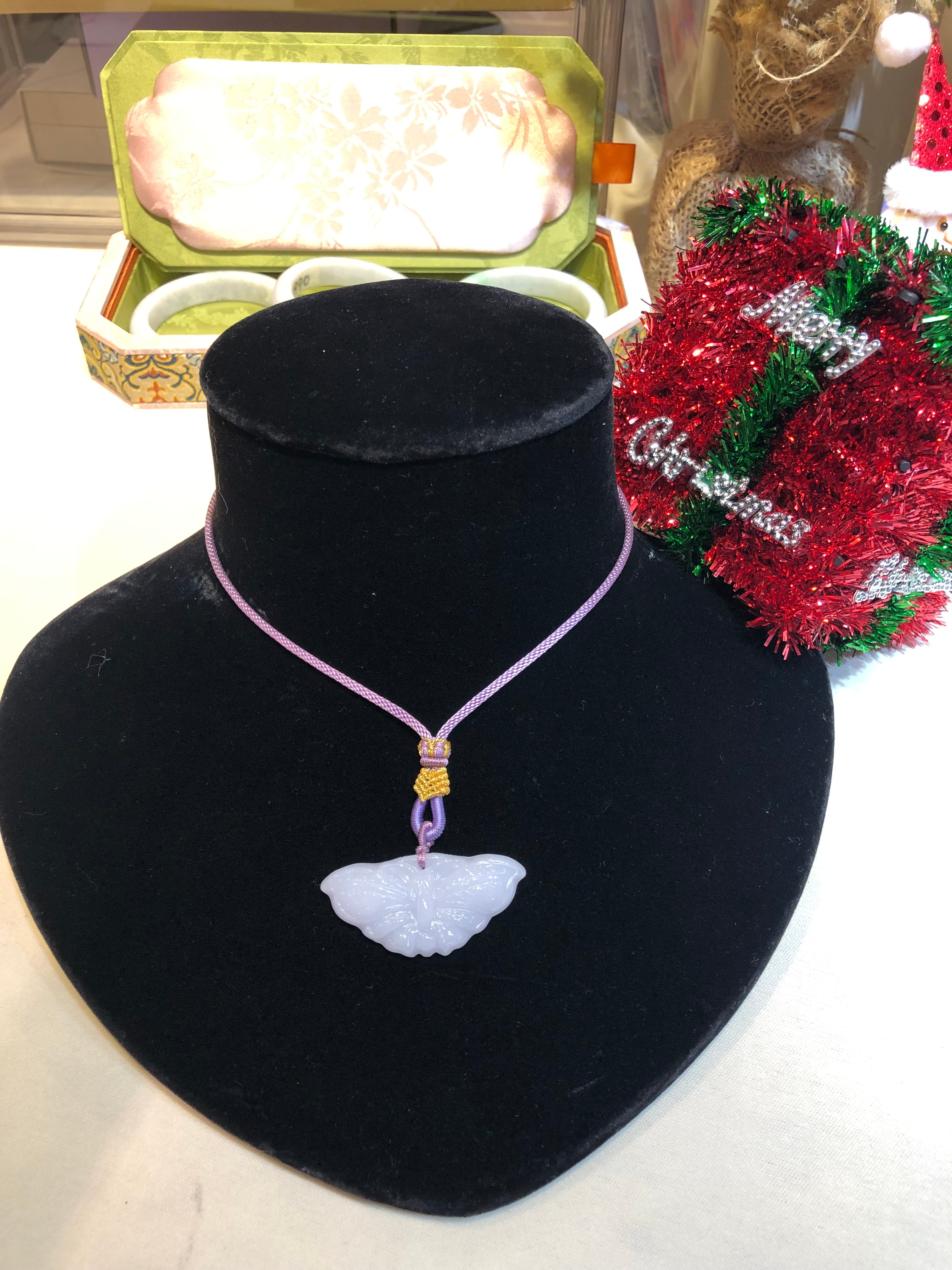 紫蝴蝶吊坠 45.2×21.3×7mm