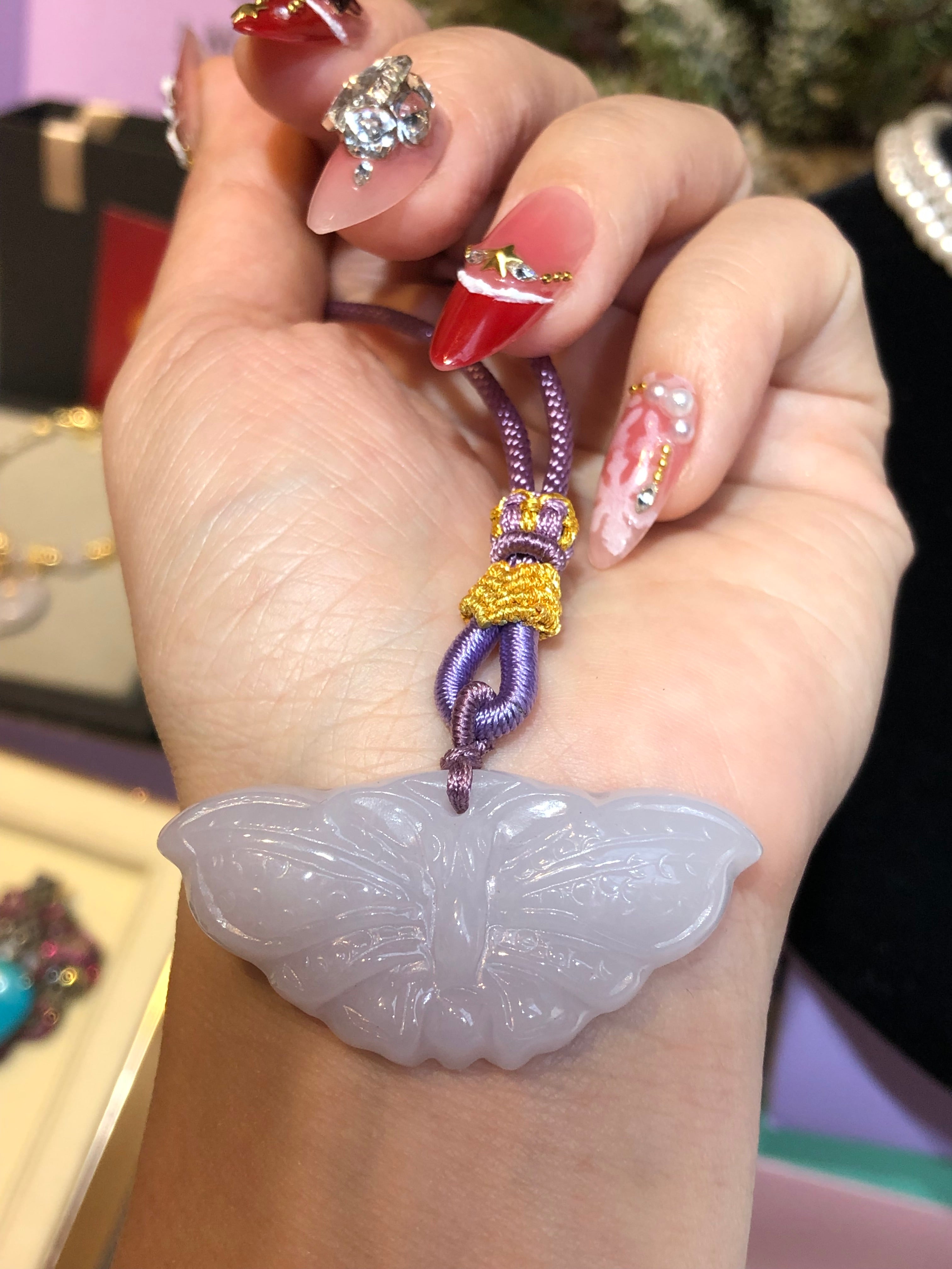 紫蝴蝶吊坠 45.2×21.3×7mm