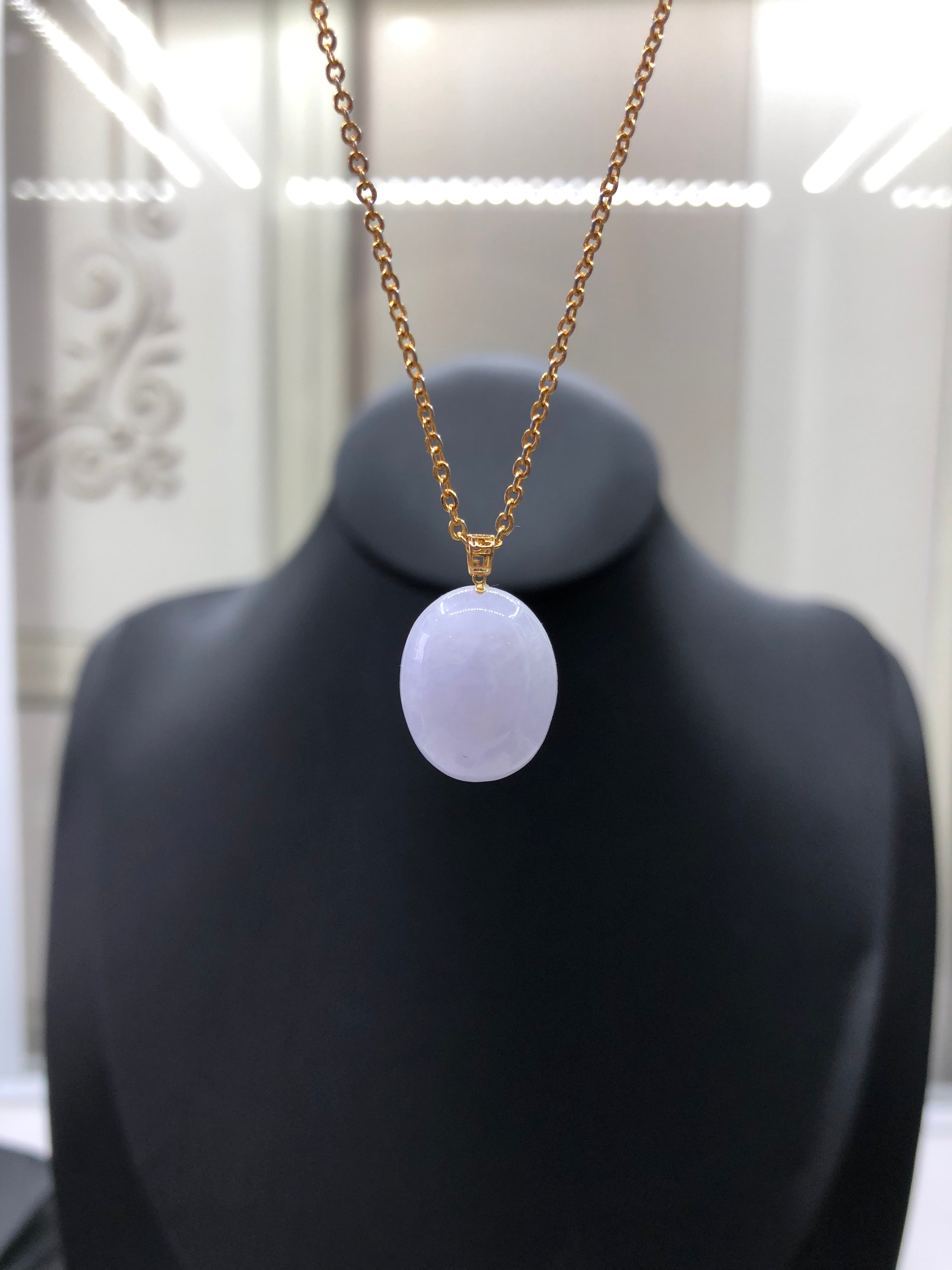紫蛋面吊坠,purple Pendant 18k gold (15.1×11.8×6.5mm)