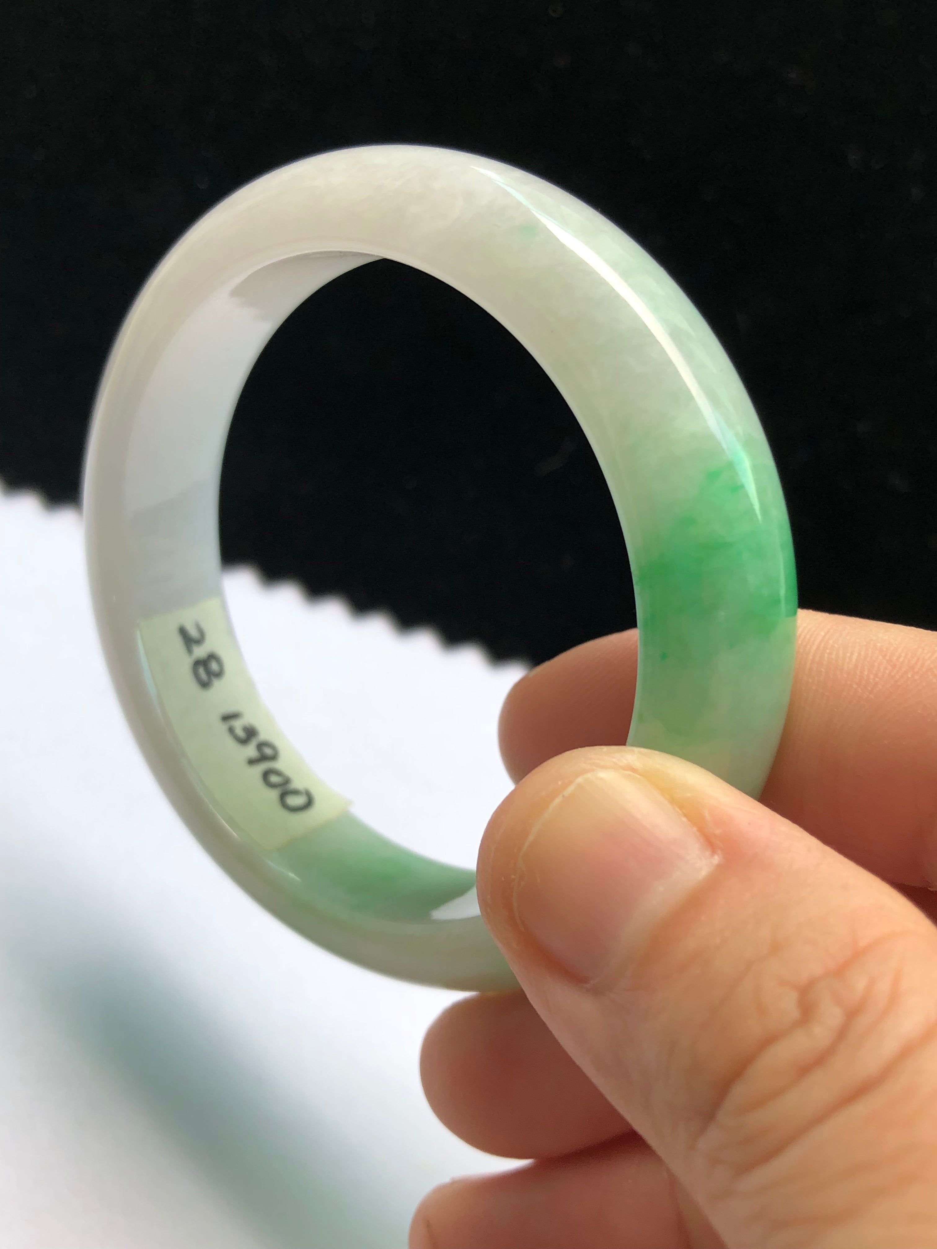 - **Energetic "Living Stone"**: Jade interacts with the wearer’s body, potentially deepening in color or clarity over time, reflecting personal growth .  
- **Wearing Tradition**: In Asian cultures, bangles are worn on the **left wrist** (closer to the heart) to enhance spiritual harmony .