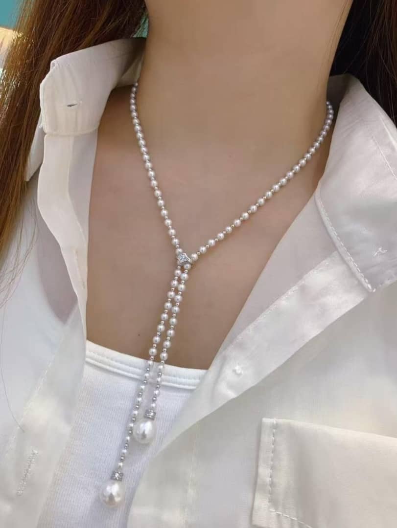天然淡水珍珠 十种戴法珍珠项链 925纯银 3.7mm