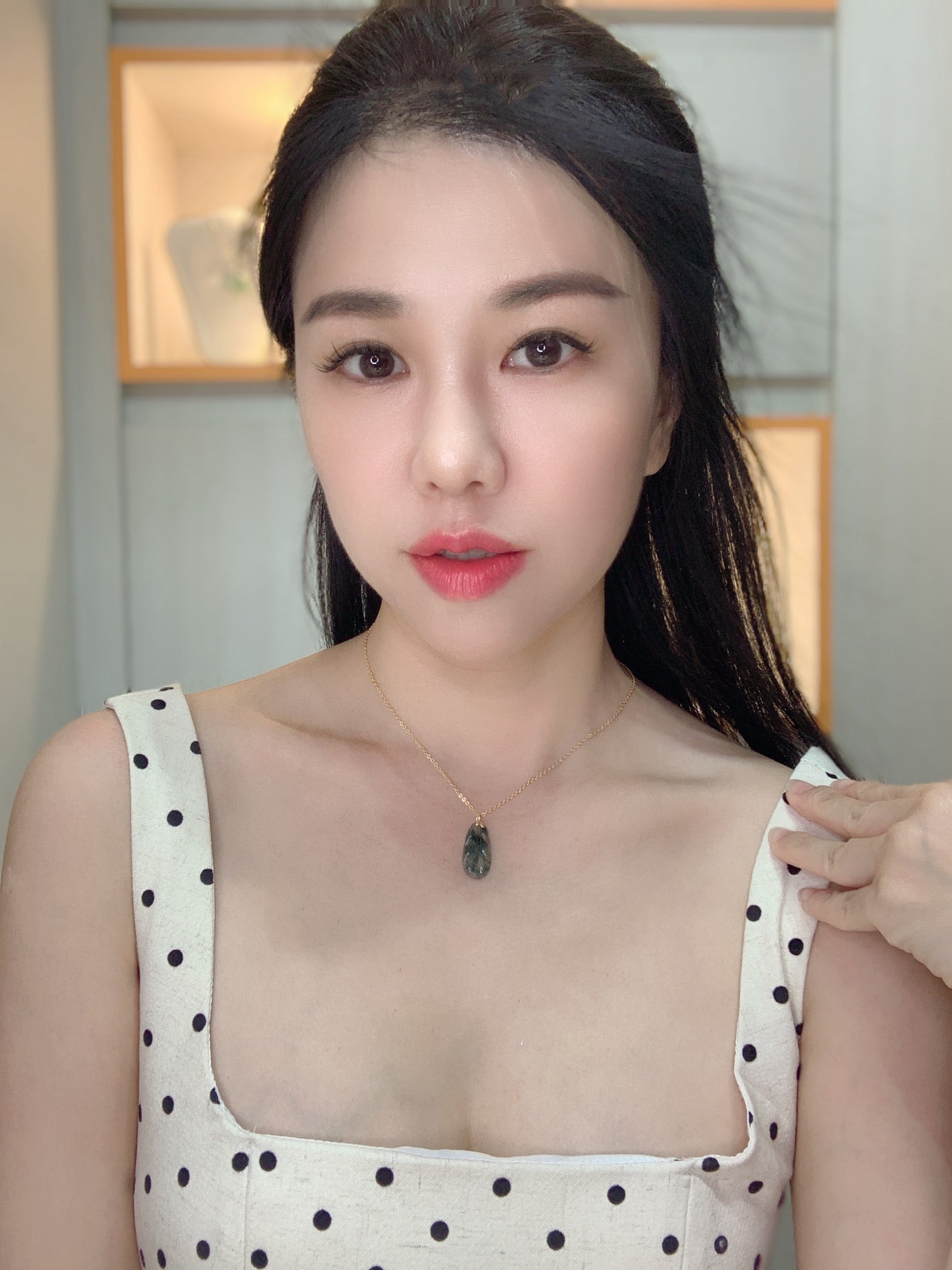 飘花叶子🍃18k金 leaf moss in snow pendant 22.7×11.3×3.1mm