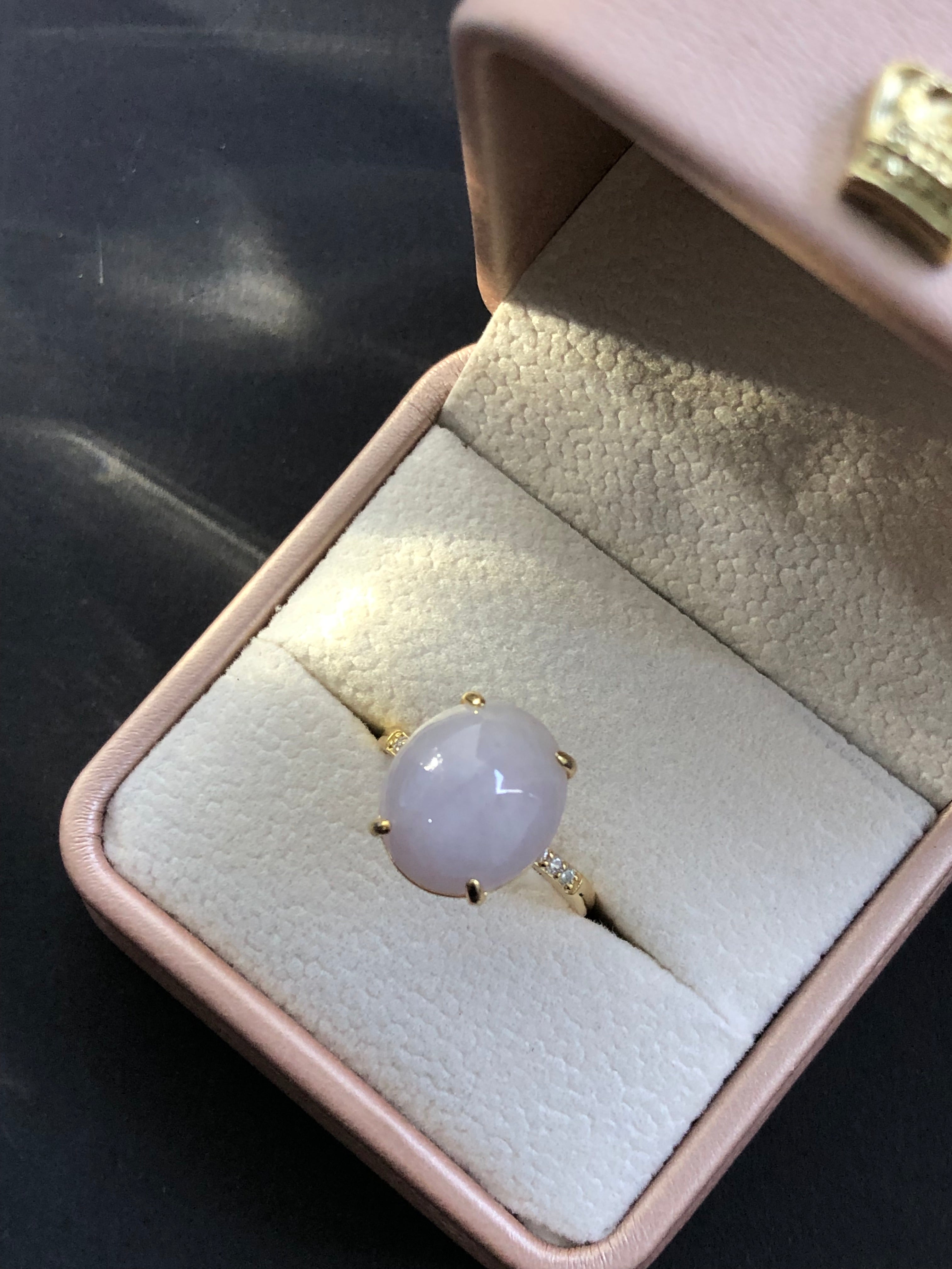 紫蛋面戒指 纯银S925 （13.2×11.5×6mm）