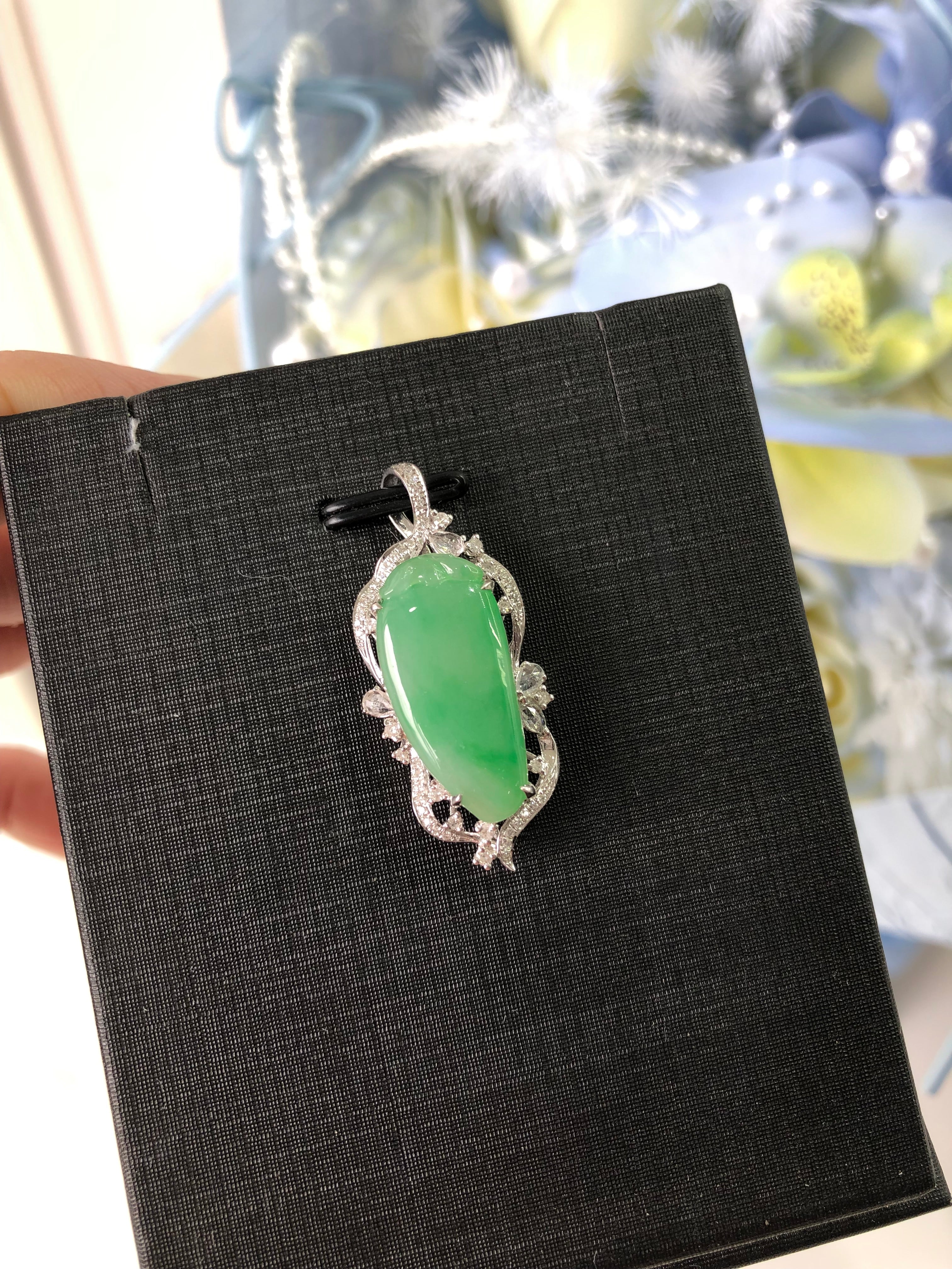 冰甜绿福瓜吊坠💚宫廷式独家设计⚠️ 尺寸: 34.8×15×7.4mm